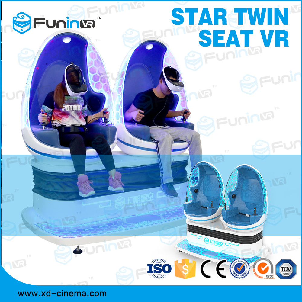 Tren de la electrónica de 2 de los jugadores 9D VR del simulador de la montaña rusa juegos de los niños